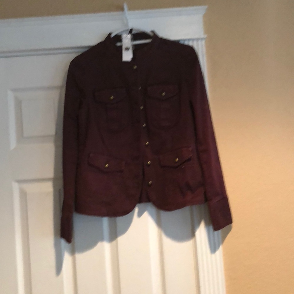 NWT White House Black Market Jacket Maroon Size 6